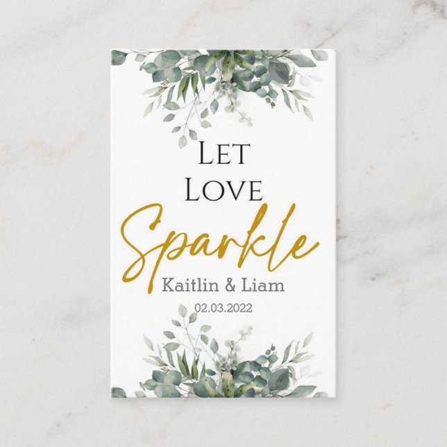 Greenery Eucalyptus Wedding  Sparkler Tag (Front)
