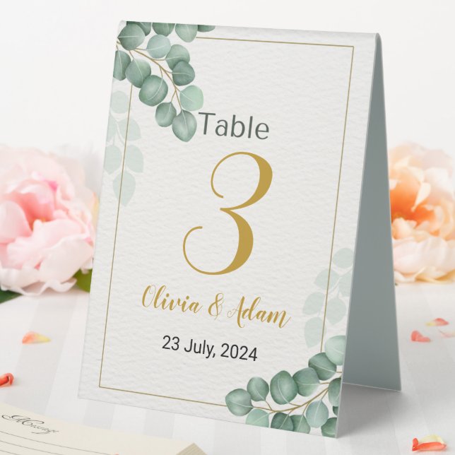 Greenery Eucalyptus Wedding Table Number (In SItu (Wedding))