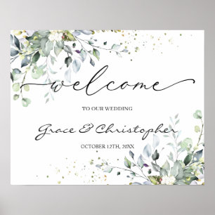Greenery Eucalyptus Wedding Welcome Sign