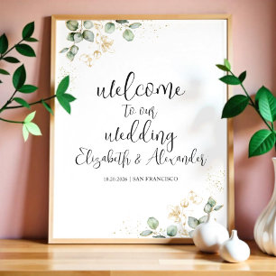 Greenery Eucalyptus Wedding Welcome Sign