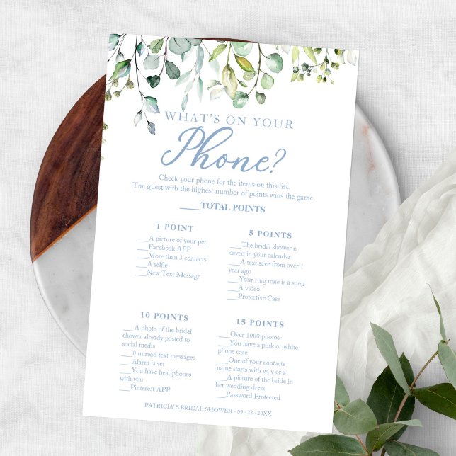 Greenery Eucalyptus What's On Your Phone Flyer (Creator Uploaded)