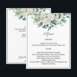 Greenery eucalyptus white roses wedding menu card<br><div class="desc">Greenery eucalyptus white roses wedding menu card.</div>