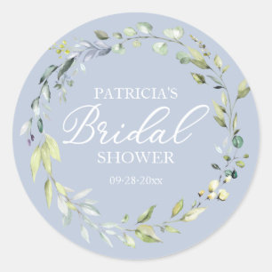 Greenery Eucalyptus Wreath Bridal Shower Favour Ta Classic Round Sticker