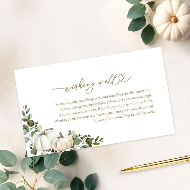 Greenery Fall Bridal Shower Wishing Well Enclosure Card (Creator Uploaded)