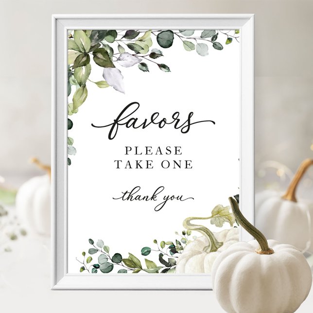 Greenery Fall Pumpkin Baby Shower Favours Sign (Creator Uploaded)