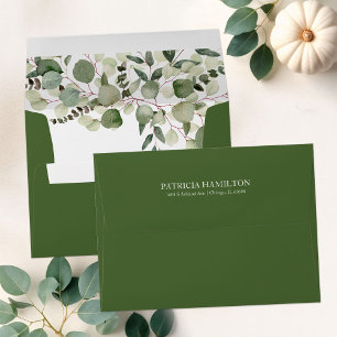 Greenery Fall Wedding Invitation Envelope