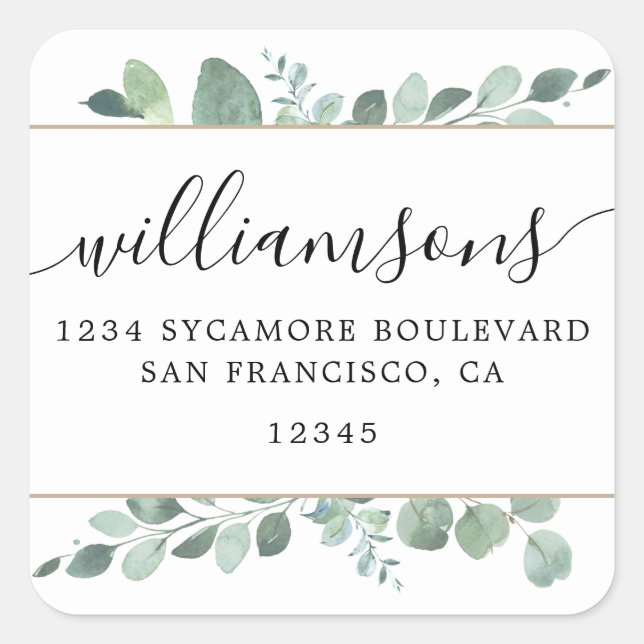 Greenery Family Return Address Label (Front)