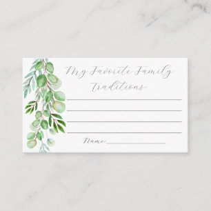 Greenery Family Traditions Enclosure Card