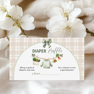 Greenery Farm Diaper Raffle Ticket Locally Grown Enclosure Card