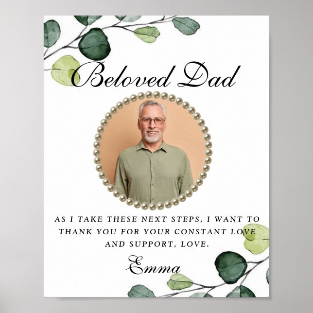 Greenery Father of the Bride Thank You Gift Poster (Front)