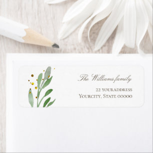 greenery faux glitter label return address label