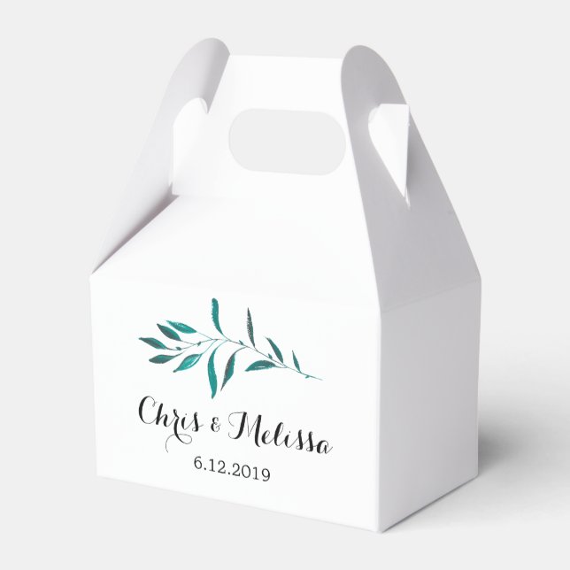 Greenery Favour Box - Greenery Wedding Favour (Back Side)