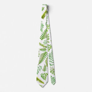 greenery ferns on any colour background tie
