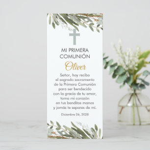 Greenery  First Communion Bookmark in Spanish