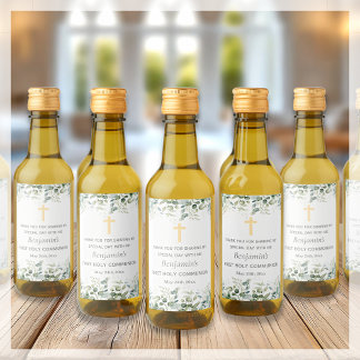  Greenery | First Communion Olive Oil Favour Label