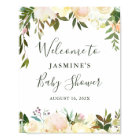 Greenery Floral Baby Shower Welcome Sign