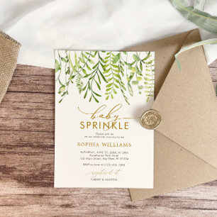 Greenery Floral Baby Sprinkle Invitation