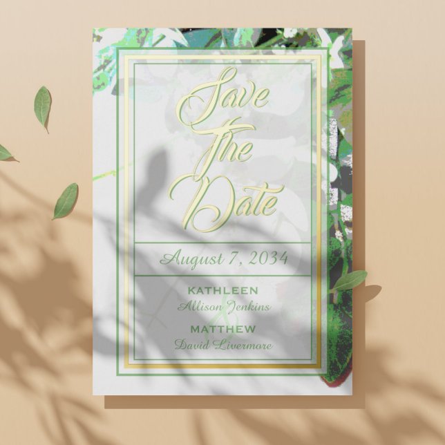 Greenery & Floral Botanical Wedding Save The Date (Creator Uploaded)