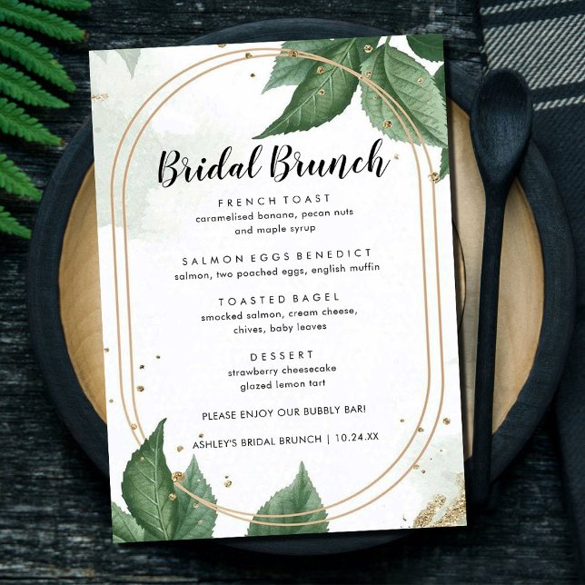 Greenery Floral Bridal Brunch Menu (Creator Uploaded)