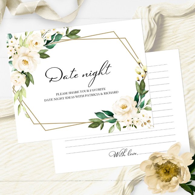 Greenery Floral Bridal Shower Date Night Jar Cards (Creator Uploaded)