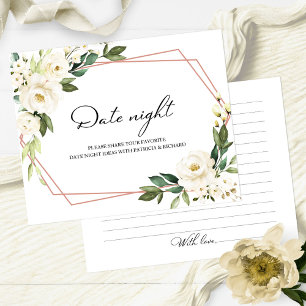 Greenery Floral Bridal Shower Date Night Jar Cards