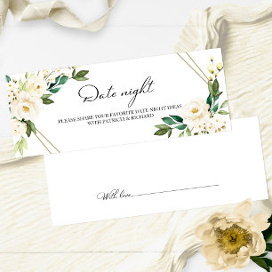 Greenery Floral Bridal Shower Date Night Jar Cards