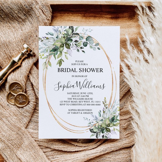 Greenery Floral Bridal Shower Invitation (Creator Uploaded)