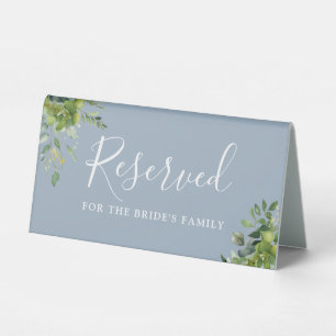 Greenery Floral Dusty Blue Wedding Reserved