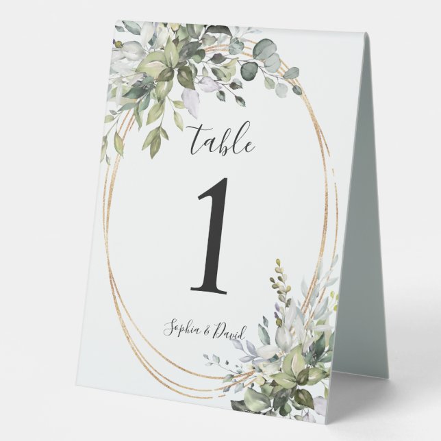 Greenery Floral Elegant Wedding Number (Front)