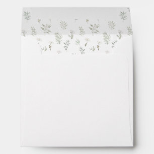 Greenery floral garden wedding square envelope