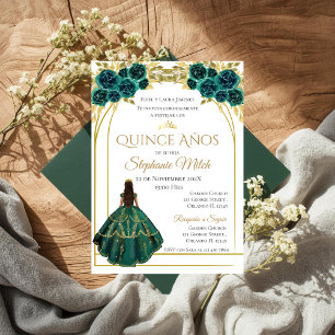 Greenery Floral Mexican Quinceanera Invitation