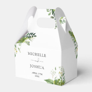 Greenery Floral Modern Elegant Wedding Favour Box