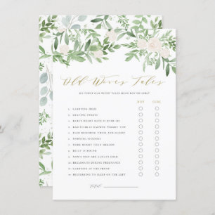 Greenery Floral Old Wives' Tale Baby Shower Card