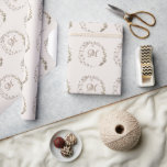Greenery Floral Script Monogram Elegant Wedding Wrapping Paper<br><div class="desc">Beautiful wedding gift wrap with monogram surrounded by whimsical wreath.  So sweet and simple.</div>