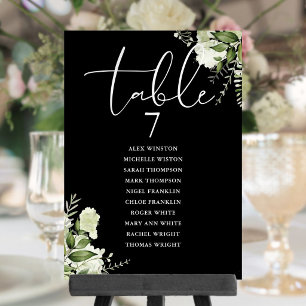 Greenery Floral Seating Plan Table Number