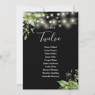 Greenery Floral Seating Plan Table Number
