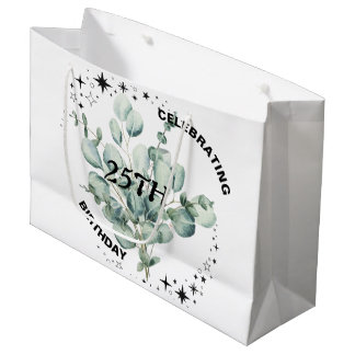 Greenery Floral Sky Star Birthday Celebration Large Gift Bag