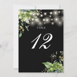 Greenery Floral String Lights  Table Number