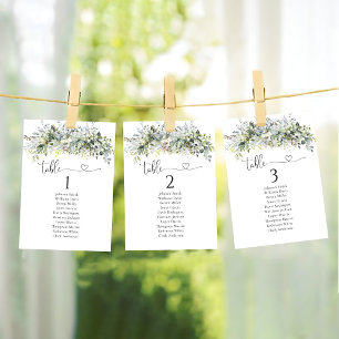 Greenery Floral Table Seating Chart Card