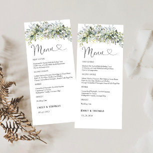 Greenery Floral Wedding Ceremony Menu