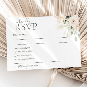 Greenery Floral Wedding RSVP Postcard Victoria