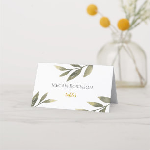 Greenery Floral Wedding Tent Place Card
