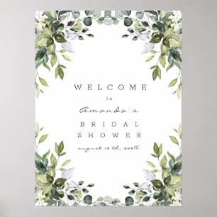 Greenery Floral Welcome Bridal Shower Sign