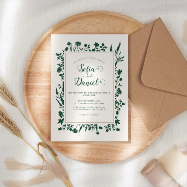 Greenery Floral Winter Wedding Invitation (Creator Uploaded)