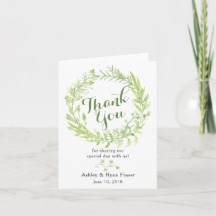 Greenery Floral Wreath Wedding Thank You