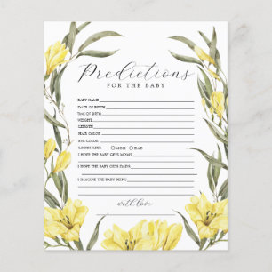 Greenery Flowers Baby Shower Prediction Game