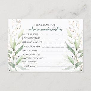Greenery foliage Advice & Wishes for Bride & Groom Invitation