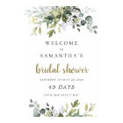 Greenery foliage boho bridal shower countdown sign