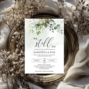 Greenery foliage boho we still do vow renewal invitation