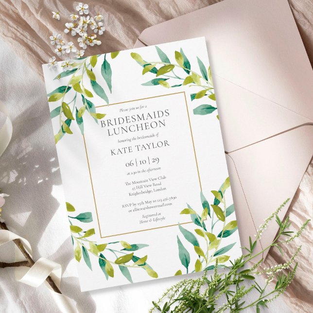Greenery Foliage Bridesmaids Luncheon Invitation (Creator Uploaded)